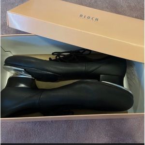 Bloch Tap Flex Split Sole Lace Up Black Tap Shoes Size 8.5 Used With Box